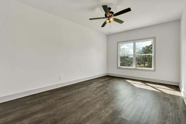 164 Mcnabb Dr, Cleveland, TN 37312 - spare room featuring ceiling fan, baseboards, and dark wood-style flooring