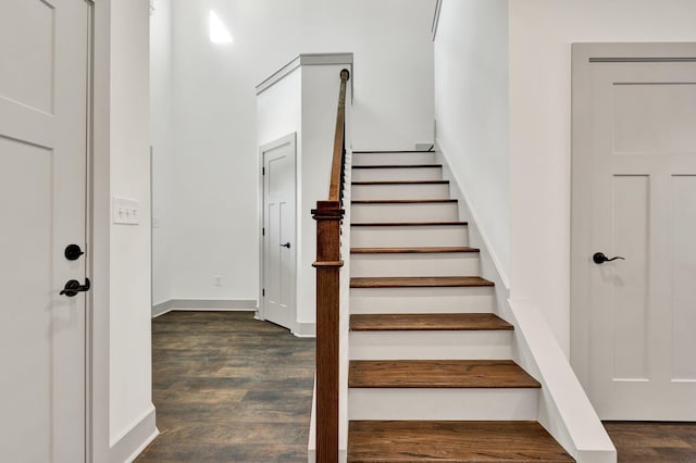 164 Mcnabb Dr, Cleveland, TN 37312 - stairway with baseboards and wood finished floors