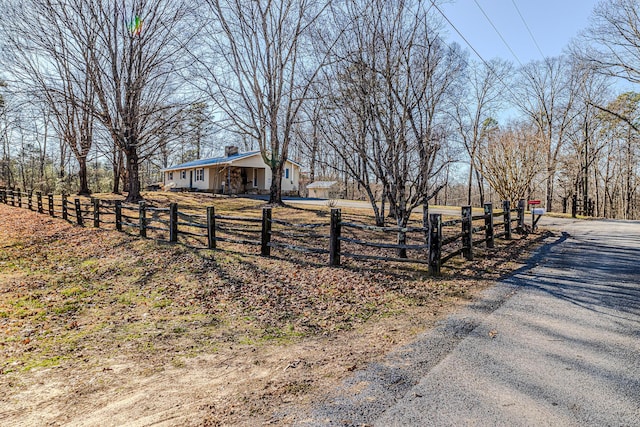 view of road featuring a rural view