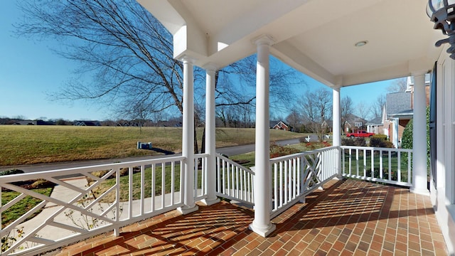 wooden deck with a porch