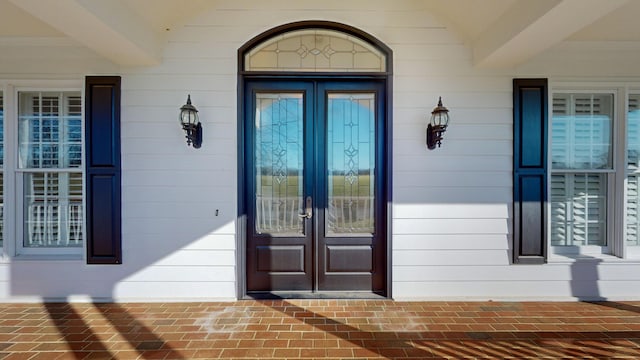 entrance to property with french doors