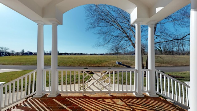 deck with a rural view