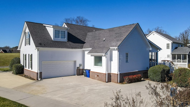 view of front of house with a garage