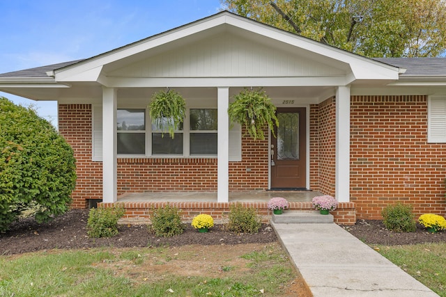 property entrance with a porch