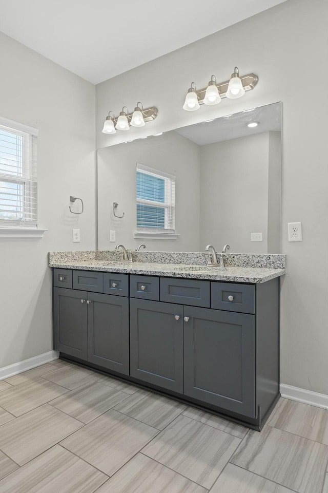 bathroom with plenty of natural light and vanity