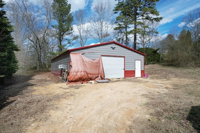 detached garage with driveway