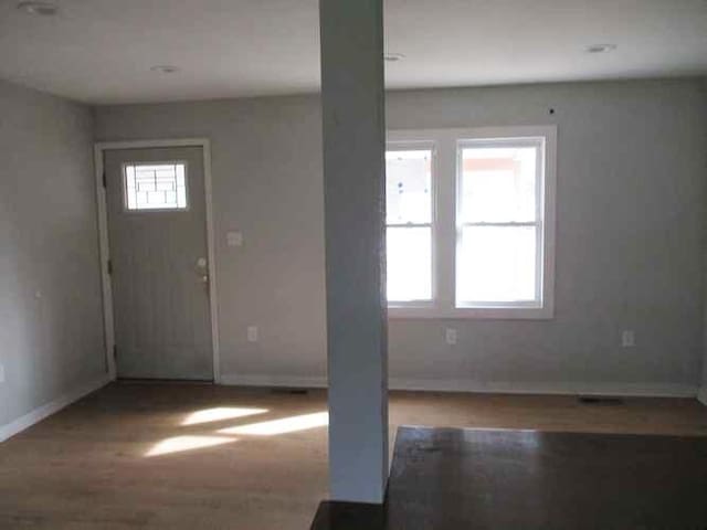 foyer featuring wood-type flooring