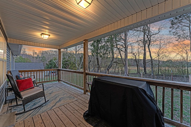 deck featuring grilling area