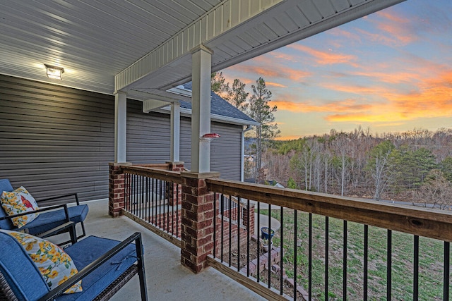 balcony with a wooded view