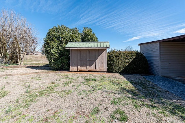 view of shed