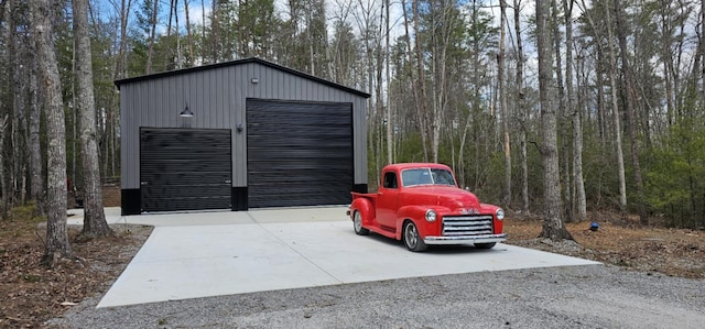 exterior space with an outbuilding