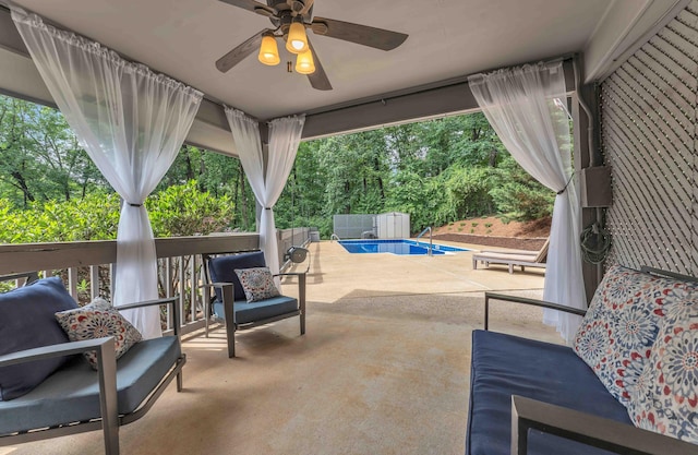 6833 Buck Trail Dr, Harrison, TN 37341 - view of patio / terrace with a ceiling fan