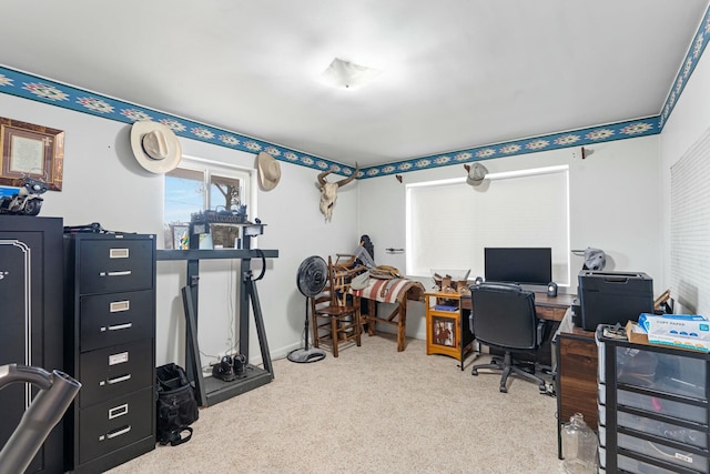 view of carpeted office