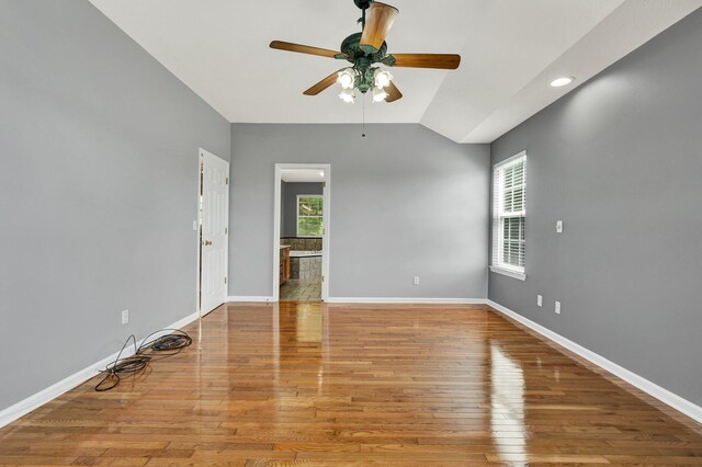 1454 Benjamin Cir NW, Cleveland, TN 37312 - unfurnished room featuring a ceiling fan, baseboards, wood finished floors, and recessed lighting