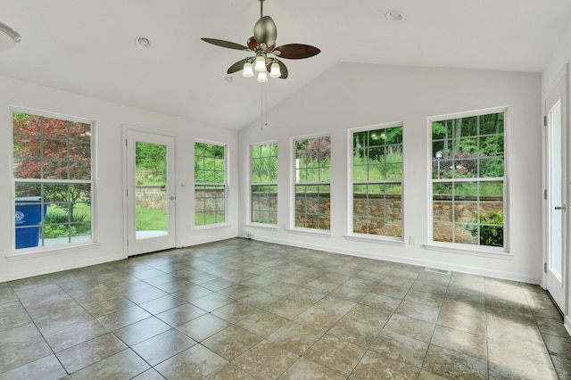 1454 Benjamin Cir NW, Cleveland, TN 37312 - unfurnished sunroom featuring lofted ceiling, healthy amount of natural light, baseboards, and french doors