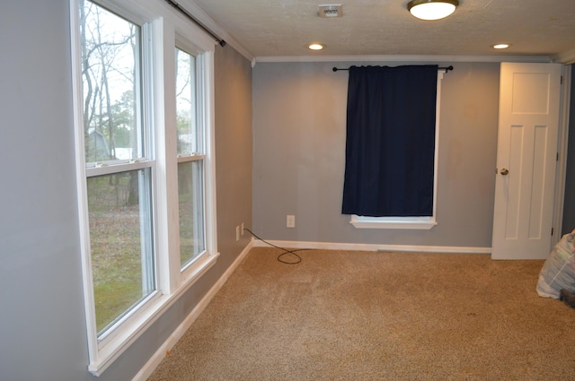 183 Bettis Ave SW, Cleveland, TN 37311 - carpeted empty room with baseboards, visible vents, and crown molding
