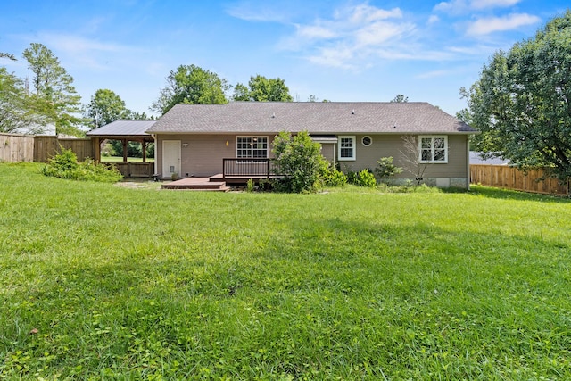7510 Hewitt Ln, Chattanooga, TN 37421 - rear view of property featuring a gazebo, a deck, and a fenced backyard