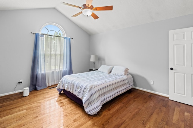7510 Hewitt Ln, Chattanooga, TN 37421 - bedroom with wood finished floors, lofted ceiling, and ceiling fan
