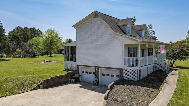 LOT1 Cabrera Dr SE, Cleveland, TN 37323 - view of side of property featuring a porch, a yard, an attached garage, driveway, and roof with shingles