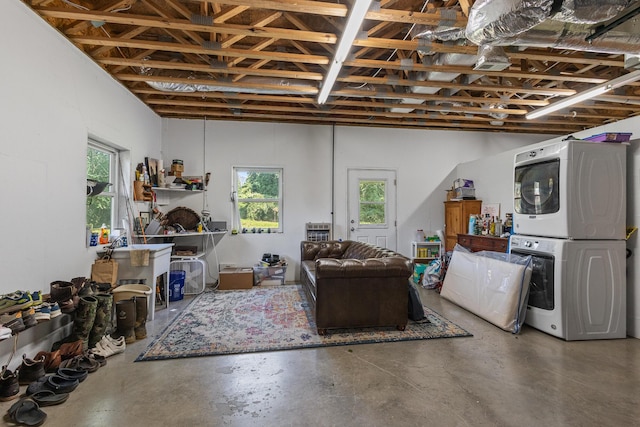 101 Riverview Ln, Reliance, TN 37369 - basement with estacked washer and dryer and plenty of natural light