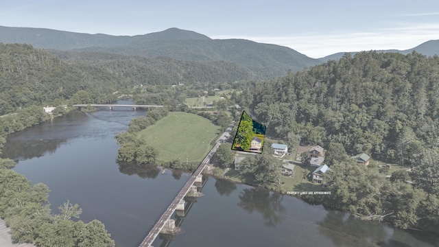 101 Riverview Ln, Reliance, TN 37369 - aerial view of property's location featuring a water and mountain view and a heavily wooded area