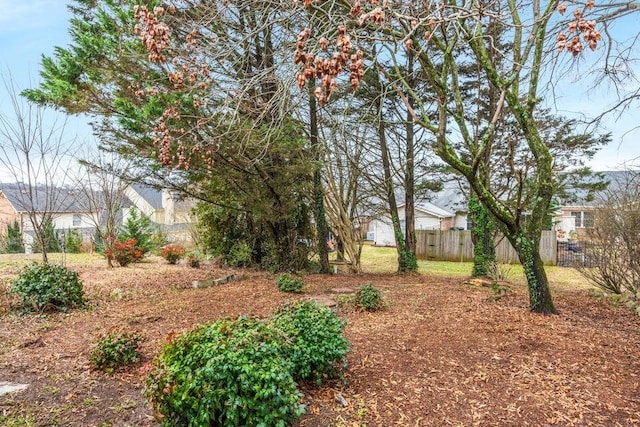 view of yard with fence