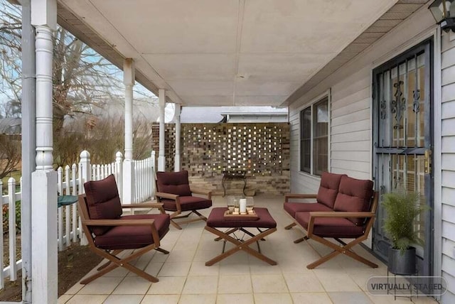 view of patio with an outdoor hangout area