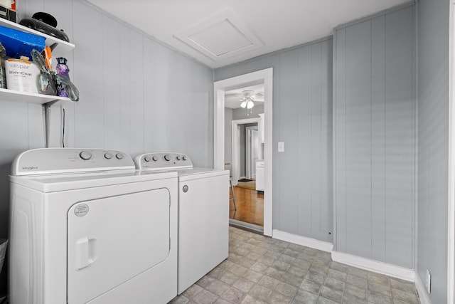 laundry area featuring independent washer and dryer