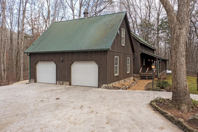 view of garage