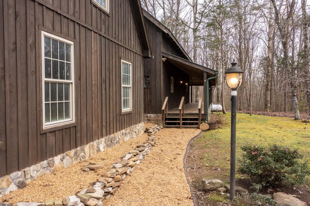 view of home's exterior featuring a yard