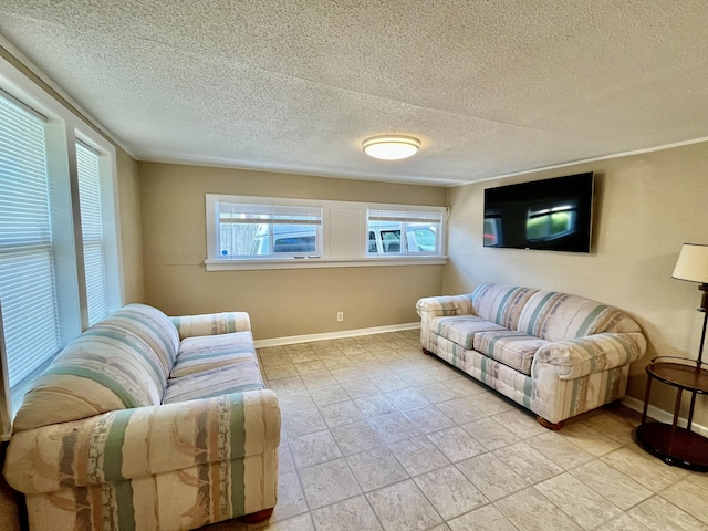 201 S Facy St, Rockwood, TN 37854 - living area with baseboards and a textured ceiling