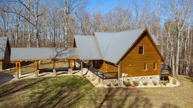 view of property exterior featuring a yard