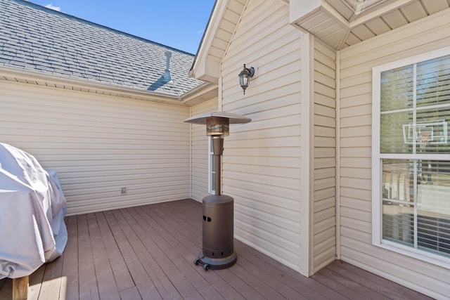 deck with a grill
