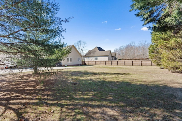 view of yard with fence