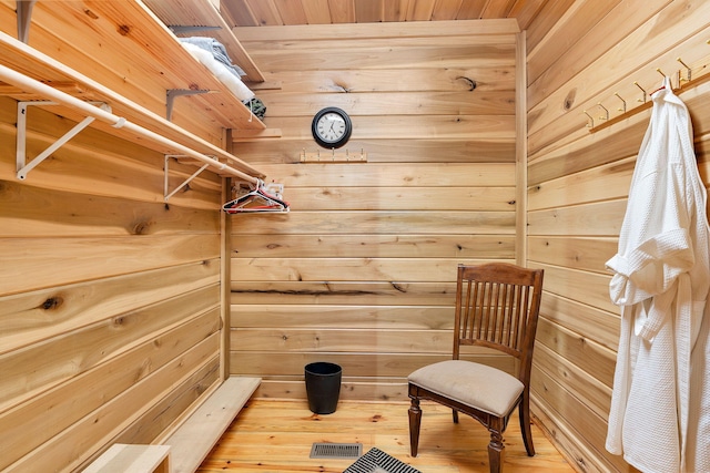 spacious closet featuring hardwood / wood-style floors