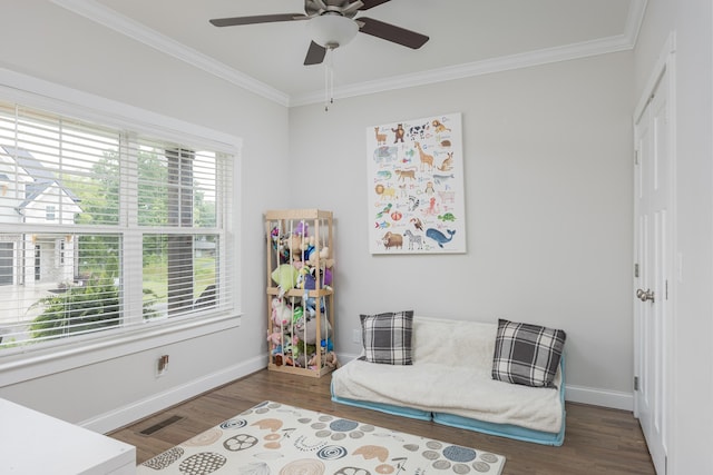 5013 Solar Ln NW, Cleveland, TN 37312 - sitting room with crown molding, wood finished floors, and ceiling fan