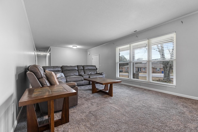 living room with carpet