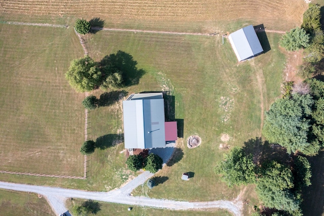 aerial view featuring a rural view