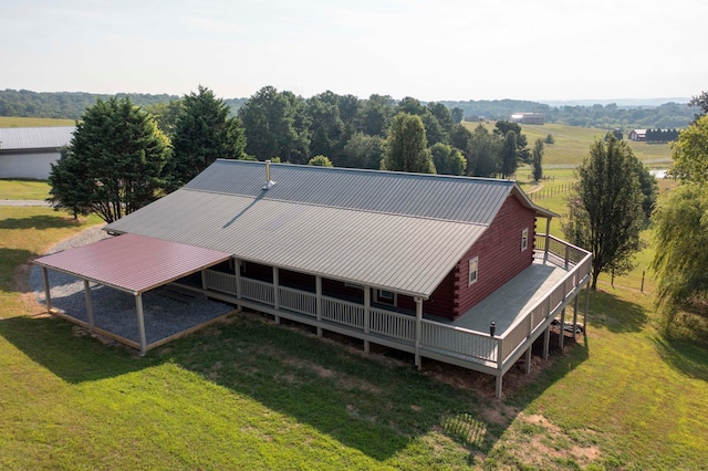 aerial view featuring a rural view