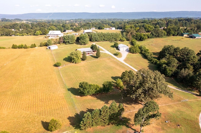 birds eye view of property featuring a rural view