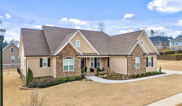 craftsman inspired home with a porch