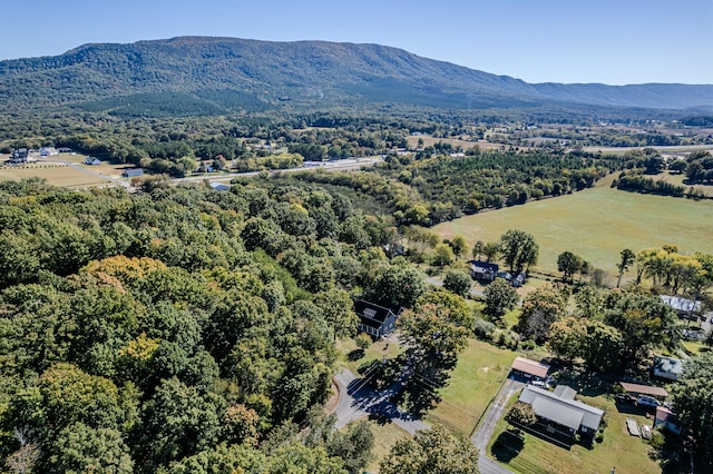 aerial view with a mountain view