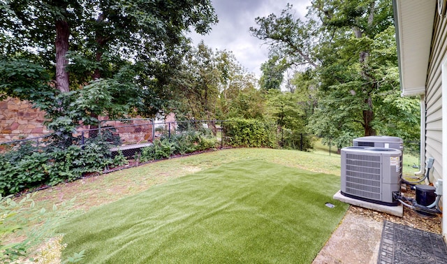 4809 Wind Bluff Cir, Birchwood, TN 37308 - view of yard featuring central air condition unit and a fenced backyard