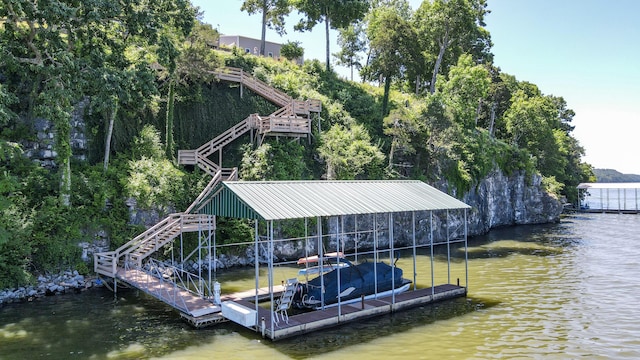 4809 Wind Bluff Cir, Birchwood, TN 37308 - dock area with stairs and a water view