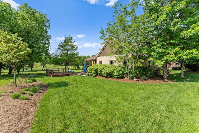 925 Wildcat Run Dr, Loudon, TN 37774 - view of grassy yard featuring a wooden deck