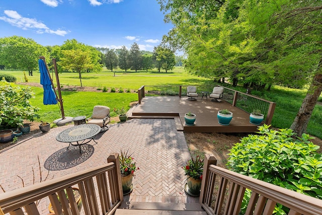 925 Wildcat Run Dr, Loudon, TN 37774 - view of patio featuring a wooden deck and view of scattered trees