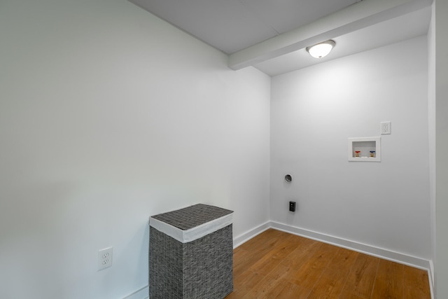 washroom featuring washer hookup and hardwood / wood-style floors