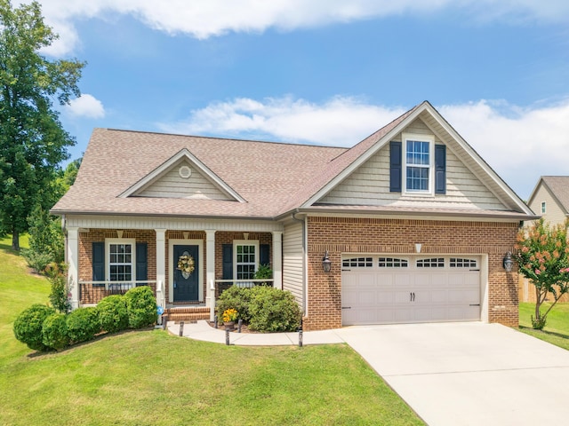 1726 Derby Ln NW, Cleveland, TN 37312 - view of front facade with brick siding, concrete driveway, a front yard, and roof with shingles