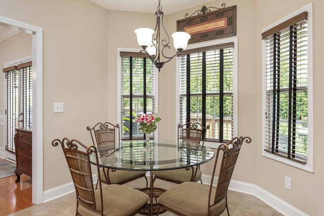 1726 Derby Ln NW, Cleveland, TN 37312 - dining area with a chandelier and baseboards