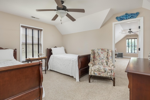 1726 Derby Ln NW, Cleveland, TN 37312 - carpeted bedroom with lofted ceiling and ceiling fan